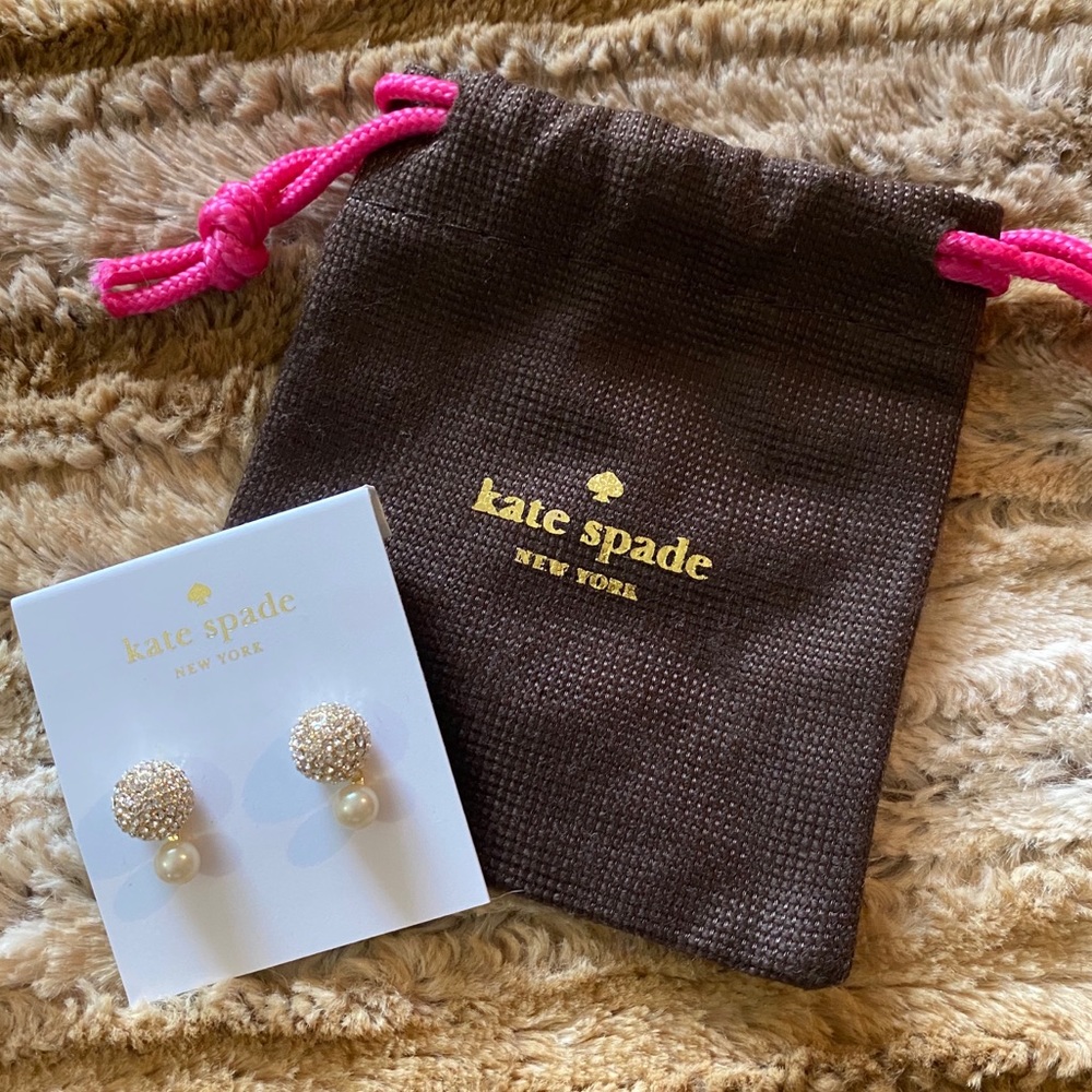 Kate Spade Pavé double bauble earrings (NWT)